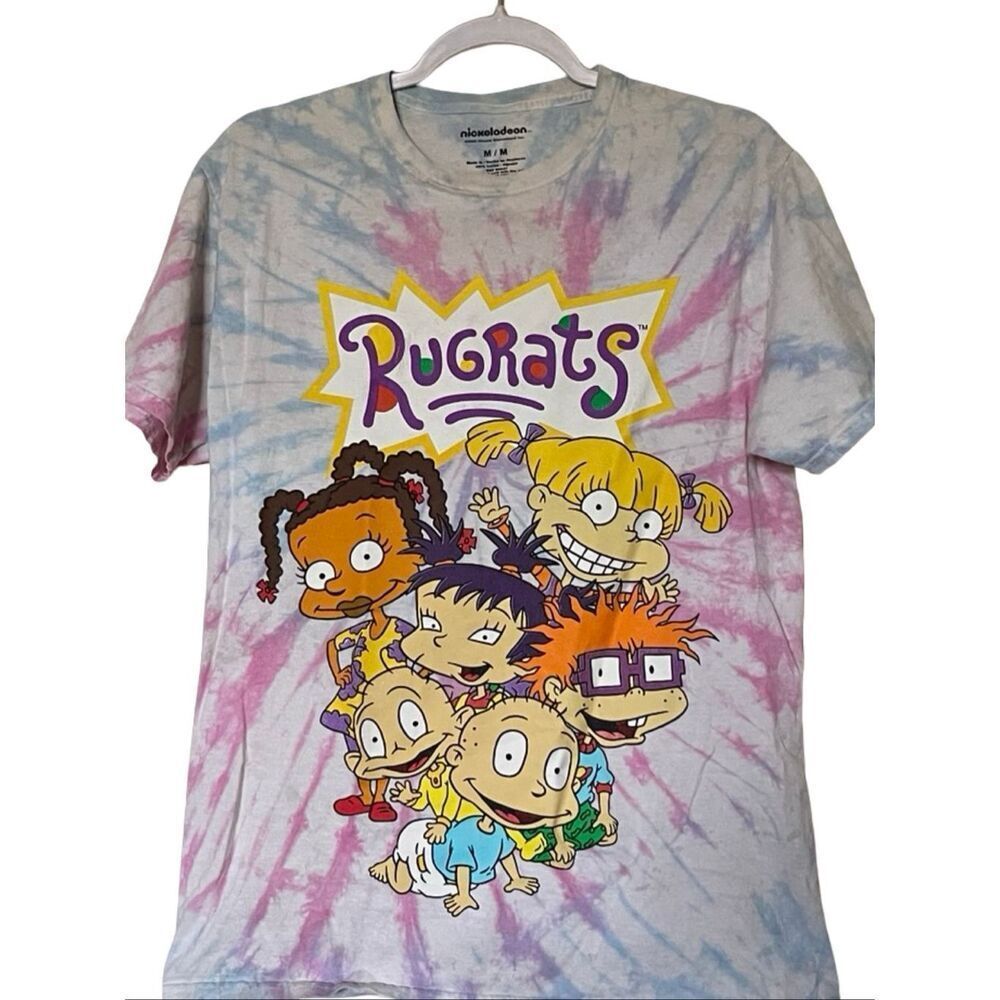 NickelodeonβWomen Multicolor Rugrats Tie Dye Graphic Short Sleeve T-Shirt Medium